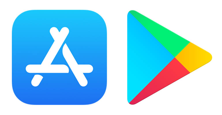 App store and Google Play symbols