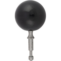 A Round black coloured knob