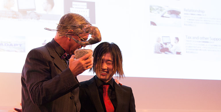 A speechless Kazuki Kori from Office Shimizu accepted the award he spent two years working hard to take home. A speechless Kazuki Kori from Office Shimizu accepted the award he spent two years working hard to take home.