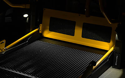 Illuminated wheelchair lift platform