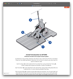 Une capture d'écran de la section du site Web WTORS.