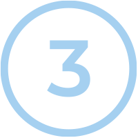 The number 3 in a circle. 