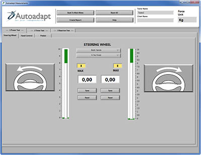 Illustration of a power test system screen