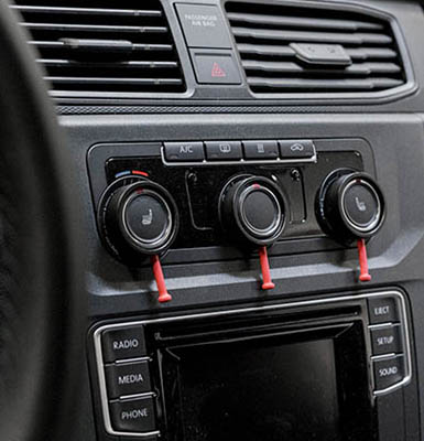 Close up of a car's control panel