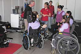 A group of pupils from a school for disabled children visted the exhibition. (Photo Lotte Wennerbom)
