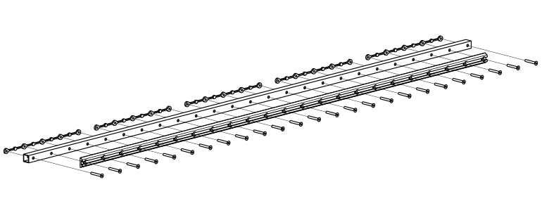 A diagram of a ROW Long bracket.