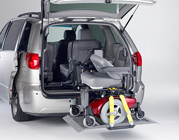 With the Joey Lift even a heavy electric wheelchair can be secured and stowed with minimal effort.