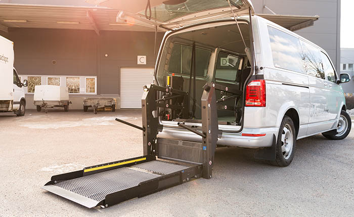 Car with a lowered lift on the rear door