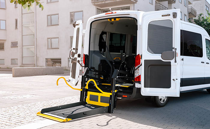 Car with a lowered lift on the rear door