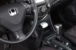 The Menox hand controls are designed to harmonize with the car’s interior.