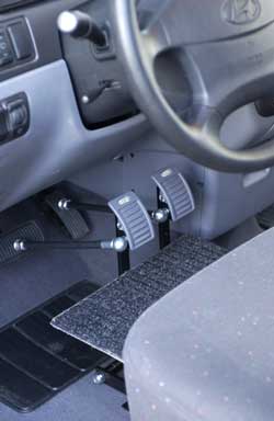 Menox Pedal Extensions for people of short stature are easy to remove for use with the original pedals.